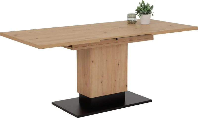 HELA Säulen-Esstisch Lorena T, ausziehbar 120-180 cm, Braun|schwarz, – Produktbild 4 von 4