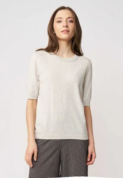 LANA Organic LANA Organic Damenpullover aus Bio Baumwolle, Modell Alisa, Light sand melange, – Produktbild 2 von 4