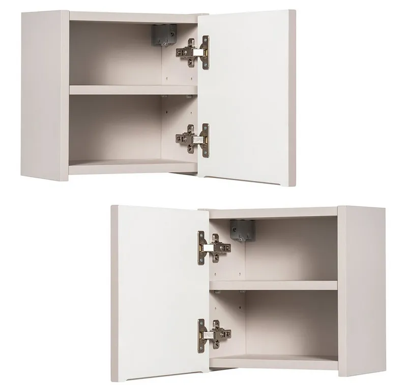 Lomadox Hängeschrank NEWPORT-56-CASHMERE Wandschrank Badschrank, kaschmir, gerillte Front, ca. 30/30/19cm, Beige|weiß, – Produktbild 2 von 5