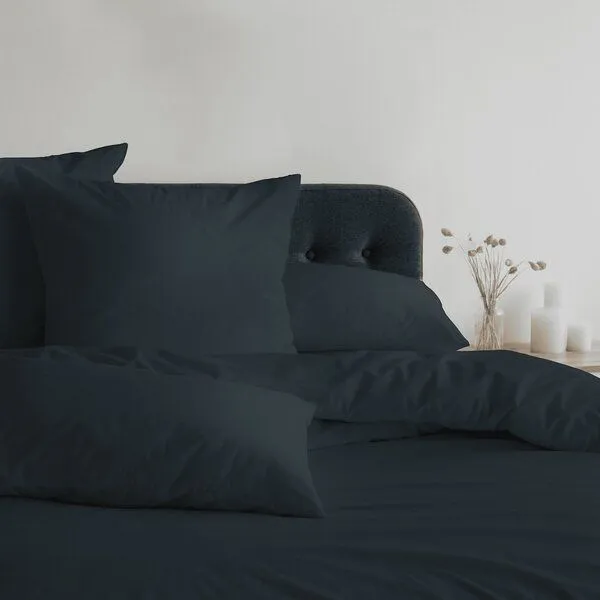Schlafgut Schlafgut Bettwäscheset Knitted Jersey - 95% Biobaumwolle, 5% Elasthan - uni, Grey deep, – Produktbild 1 von 3