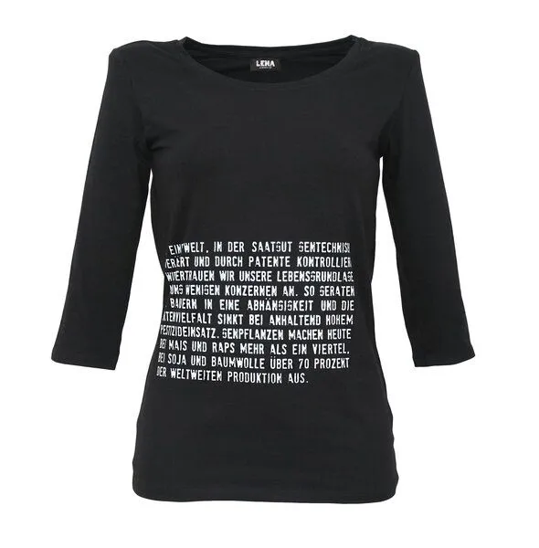 Lena Schokolade Lena Schokolade Sleeve Shirt "Aufklärer", Schwarz, – Produktbild 1 von 4