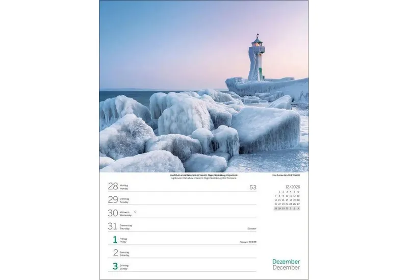 Korsch Verlag Wandkalender Nord- und Ostsee Wochenkalender 2027 – Produktbild 2 von 4