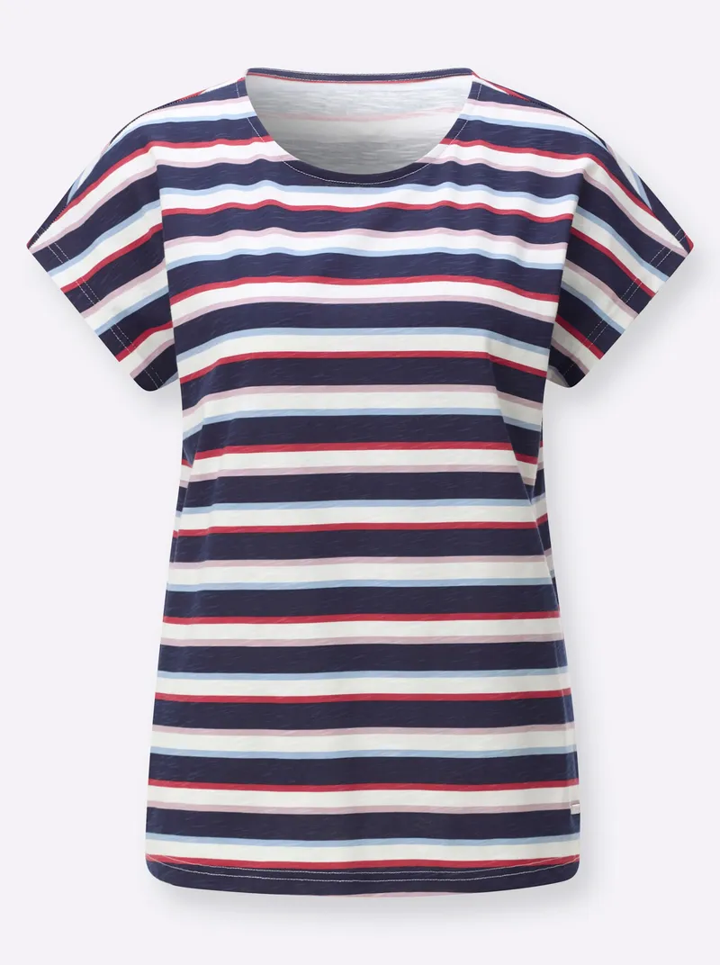 Witt Print-Shirt marine-ecru-bedruckt, Marine-ecru-bedruckt, – Produktbild 2 von 2