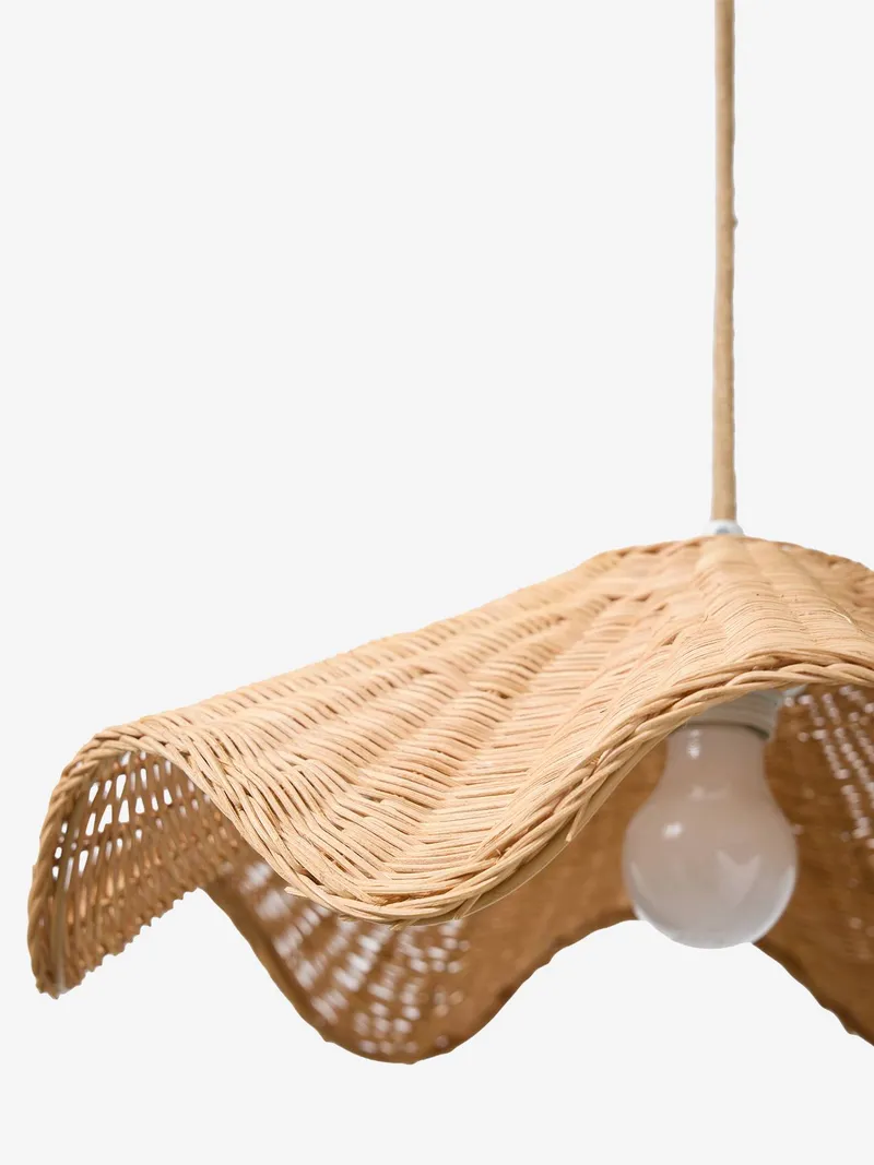 Vertbaudet Rattan-Lampenschirm mit Wellenform Kinderzimmer mokka, Mokka, – Produktbild 4 von 4