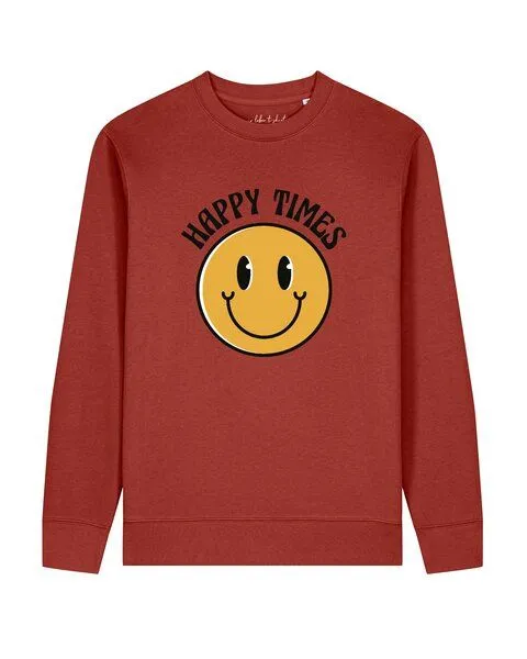 watapparel watapparel Sweatshirt Unisex Happy times, Earthy red, – Produktbild 1 von 2