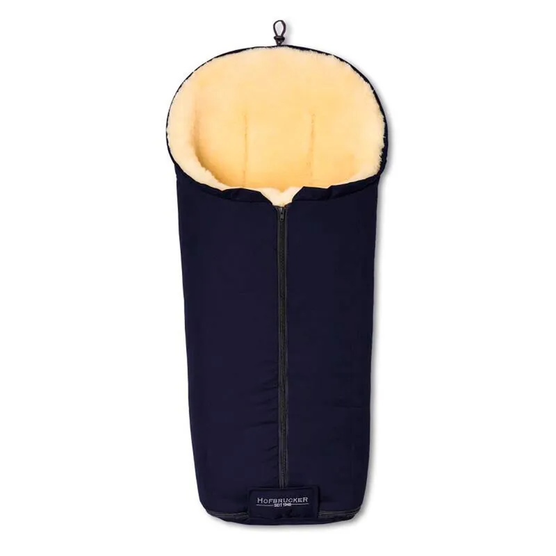 Hofbrucker Hofbrucker Fußsack Kinderwagen Merino Lammfell "Iglu" Maße 95 x 34 x 15 cm, Blau, – Produktbild 1 von 4