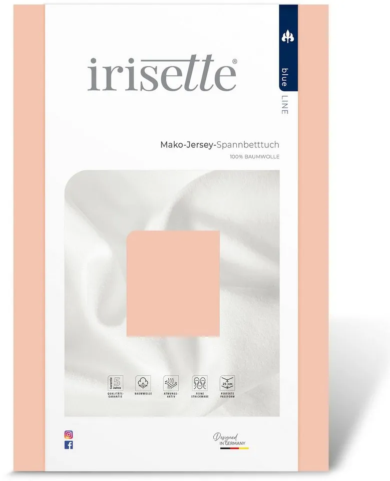 irisette irisette Spannbettlaken Jupiter 8, Mako-Jersey, Gummizug: rundum, (1 Stück), aus Baumwolle, für Matratzen bis 25 cm Höhe, Bettlaken, Spannbetttuch, Orange, – Produktbild 7 von 8