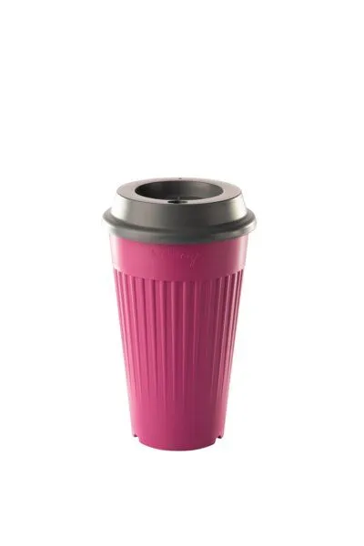 reMAIN reMAIN MAINcup - 4 St. nachhaltige Mehrweg-Trinkbecher 400 ml aus recyceltem Kunststoff – Bruchfest, Spülmaschinenfest & Stapelbar – Perfekt für Cocktails, Kinder, Gastro & Outdoor, Himbeerrot, – Produktbild 1 von 3