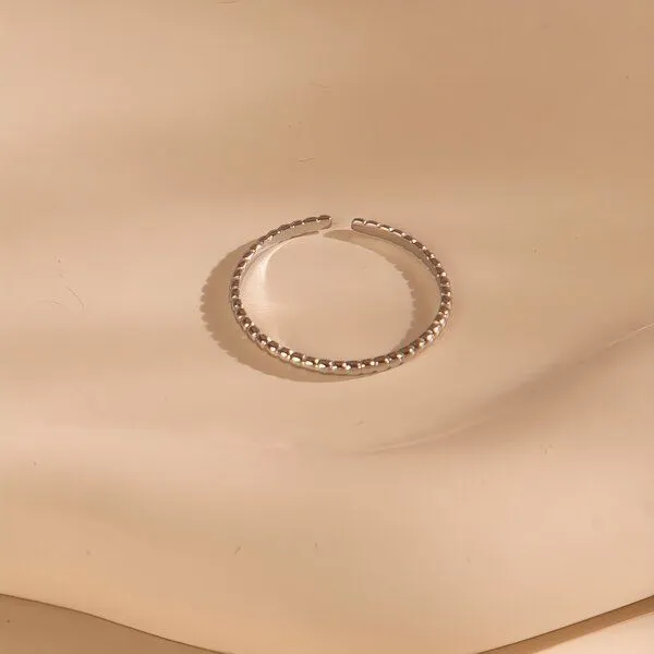 ELEKTROPULLI Größenverstellbarer Fine Ring 1,3mm schmal, ca. Ø 17 - 19mm von Elektropulli, Silber, – Produktbild 4 von 4