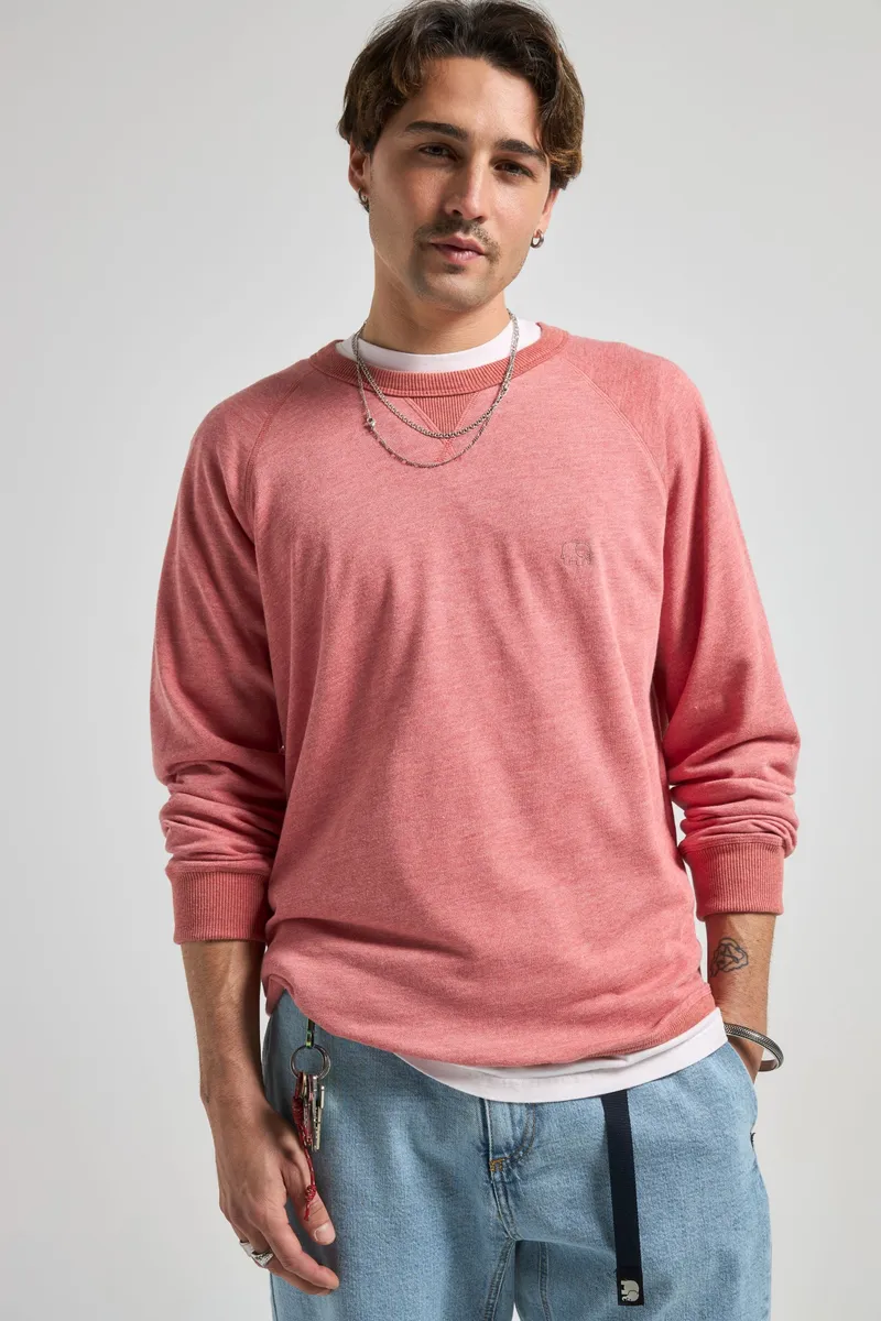 Trendsplant Trendsplant Herren vegan Pullover Essential Lightweight Salziges Rot, Hellrot, – Produktbild 2 von 2
