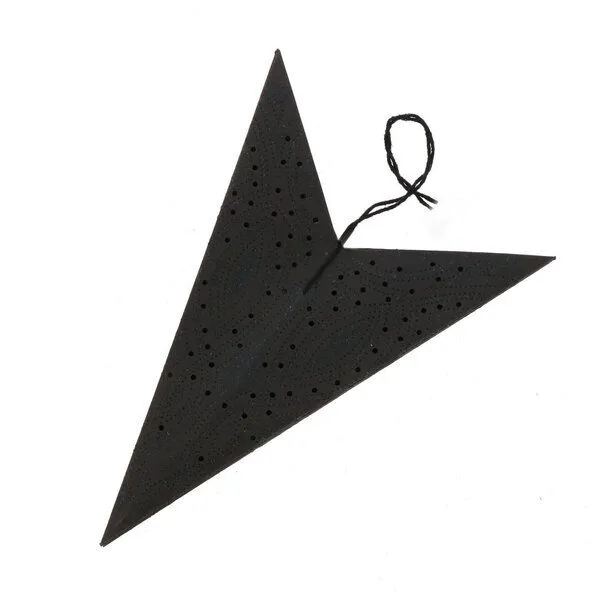 MoreThanHip MoreThanHip Weihnachtsstern aus Papier Ø60 cm inkl. Beleuchtungskabel - Nova, Schwarz mit schwarzem glitter, – Produktbild 4 von 4