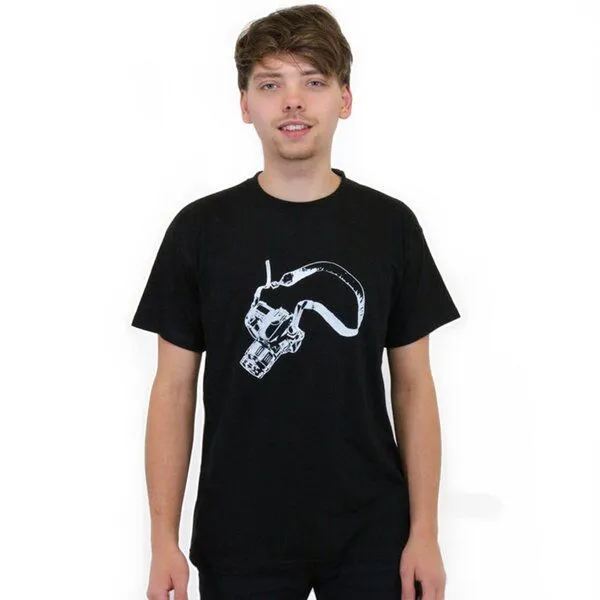 Spangeltangel Spangeltangel T-Shirt "Kamera" schwarz, weiß bedruckt, Siebdruck, Foto, Schwarz, – Produktbild 2 von 4