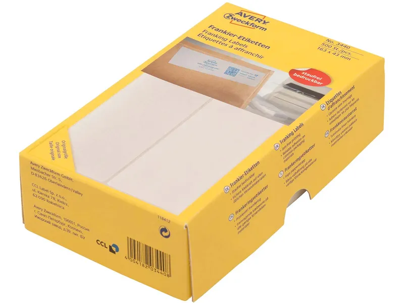 Avery Zweckform Avery Zweckform Frankier-Etiketten 163 x 43 mm, 500 Stk. – Produktbild 2 von 3