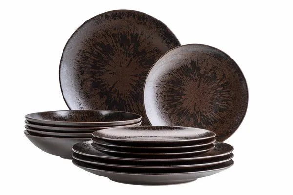 Mäser Mäser Tafelservice 12-tlg. Steinzeug, Bronze, – Produktbild 2 von 5