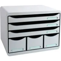 Exacompta Exacompta Schubladenbox Storebox "Office", DIN A4+, 6 Schubladen geschlossen, lichtgrau – Produktbild 2 von 2