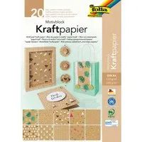 folia folia Motivblock Kraftpapier, DIN A4, 20 Blatt sortiert – Produktbild 1 von 1