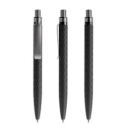 prodir prodir® Druckkugelschreiber QS01 Soft Touch PRS Push, blaue Mine, schwarz/graphit satiniert, Schwarz / dunkelgrau, – Produktbild 1 von 1