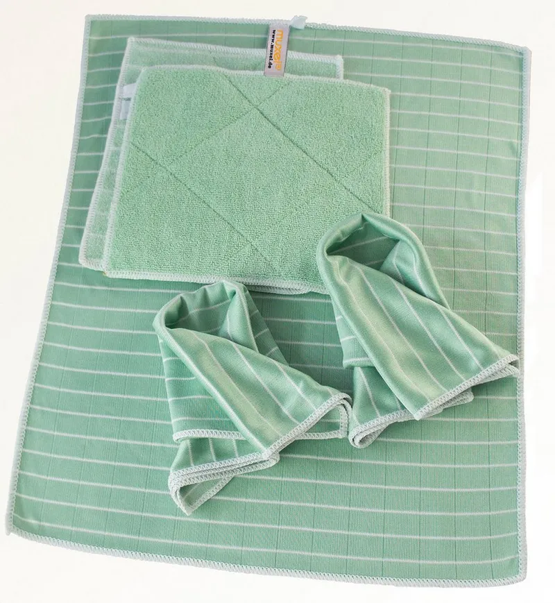 Muxel Bambus-Reinigungstuch-Set Putzlappen Küchen Reinigungstuch für Streife Reinigungstuch (66% Polyester / 18% Viskose aus Bambus/ 16% Polyamid, 40), Grün, – Produktbild 2 von 2
