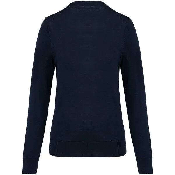 Greenspired Greenspired Merino-Damenpullover mit V-Ausschnitt 220g/m², Navy, – Produktbild 2 von 2