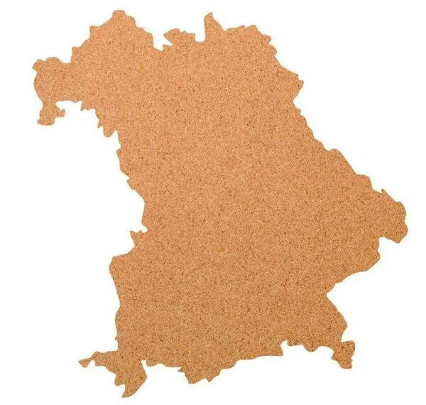 Kork-Deko Kork-Deko Bayern als Pinnwand aus Kork XXL ca. 80x50 cm | Umriss Bayern – Produktbild 2 von 3