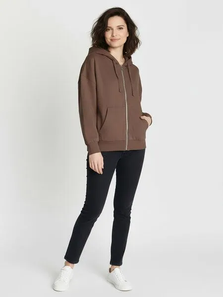 GreenBomb GREENBOMB Basic Vale - Lässige Sweatjacke aus Bio-Baumwolle / GOTS / Fair & Vegan, Braun (earth wood), – Produktbild 3 von 4