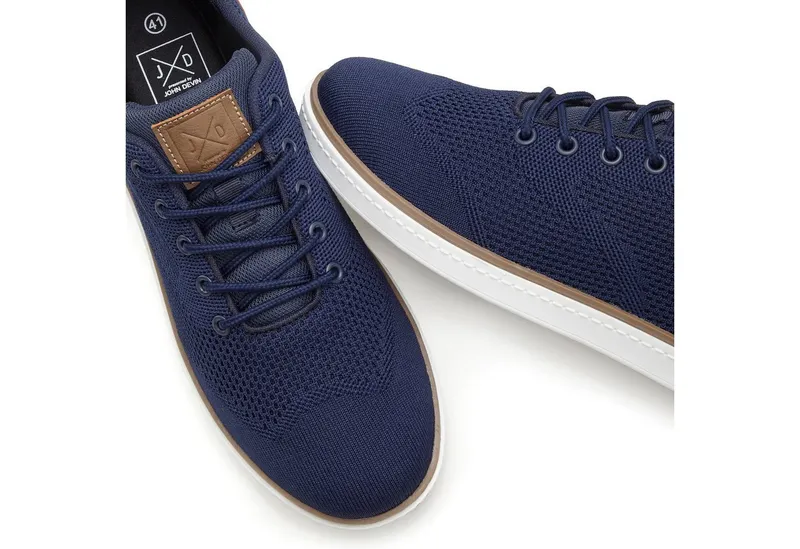 John Devin John Devin Schnürschuh, Freizeitschuh, Halbschuh, Schnürhalbschuh, Turnschuh Sneaker mit super leichter Sohle Unisex VEGAN, Blau, – Produktbild 1 von 5