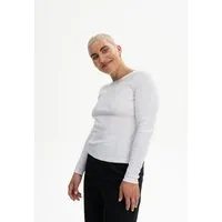 MELA MELA Ripp Longsleeve Style MEHAR aus 100% Bio-Baumwolle, Weiss, – Produktbild 1 von 1