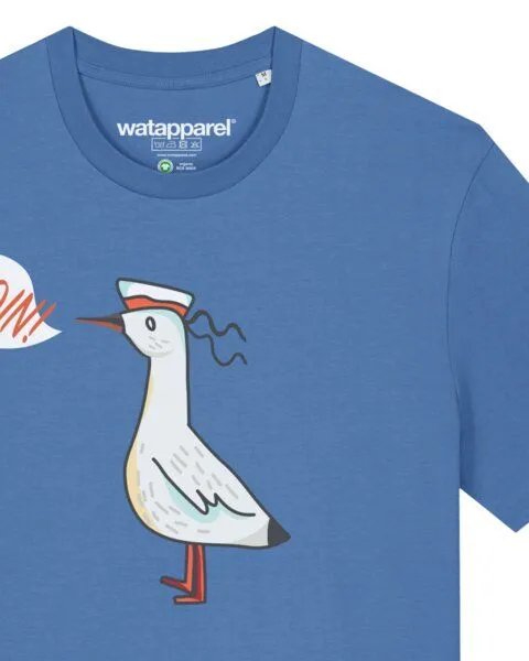 watapparel watapparel T-Shirt Unisex Moin Seagull, Bright blue, – Produktbild 3 von 3