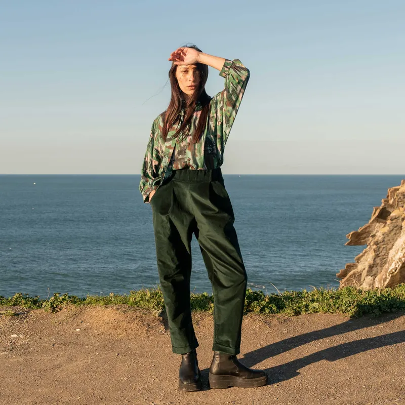 WiDDA WiDDA Damen vegan Pants Sepp Deep Sea Forest Green, Dunkelgrün, – Produktbild 1 von 2