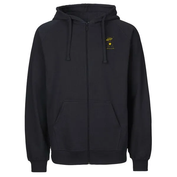 HANDGEDRUCKT HANDGEDRUCKT "Beam it up" Männer Zip Hoody Neutral, Navyblue, – Produktbild 2 von 3
