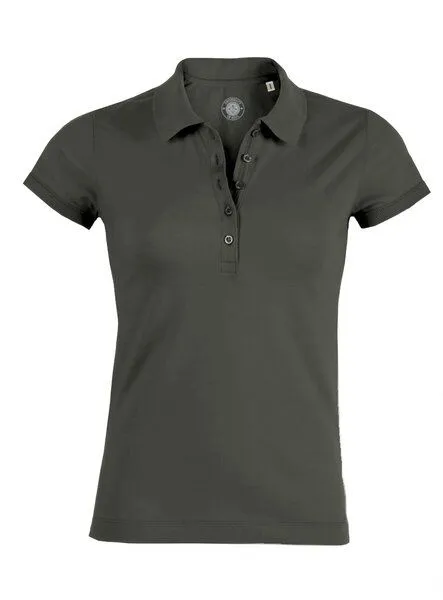 University of Soul University of Soul Damen Poloshirt aus Bio-Baumwolle "Lyn", Holzkohle, – Produktbild 1 von 2