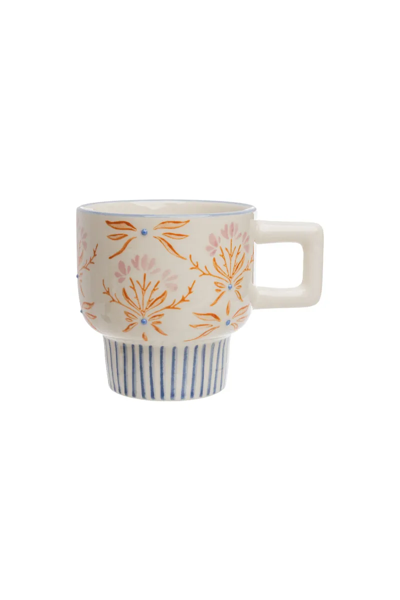 Tranquillo Tasse RETROFLORIA – Steinzeug - orange – Produktbild 1 von 2