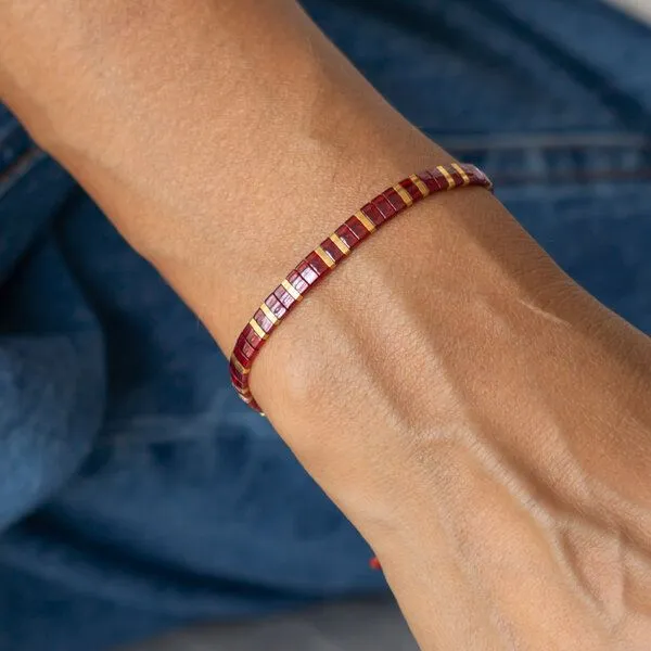 juni juni Rotes Armband Golden Garnet - handgemacht in Deutschland – Produktbild 2 von 4