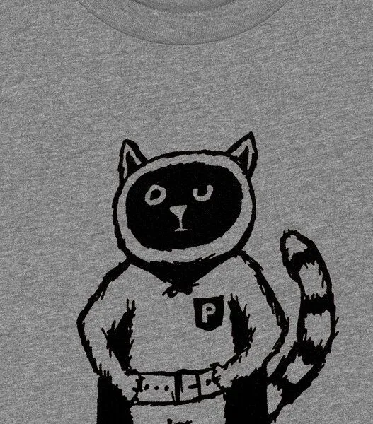 päfjes Superkater Karlo / Superheld - päfjes Fair Wear Bio Männer T-Shirt, Grau, – Produktbild 3 von 4