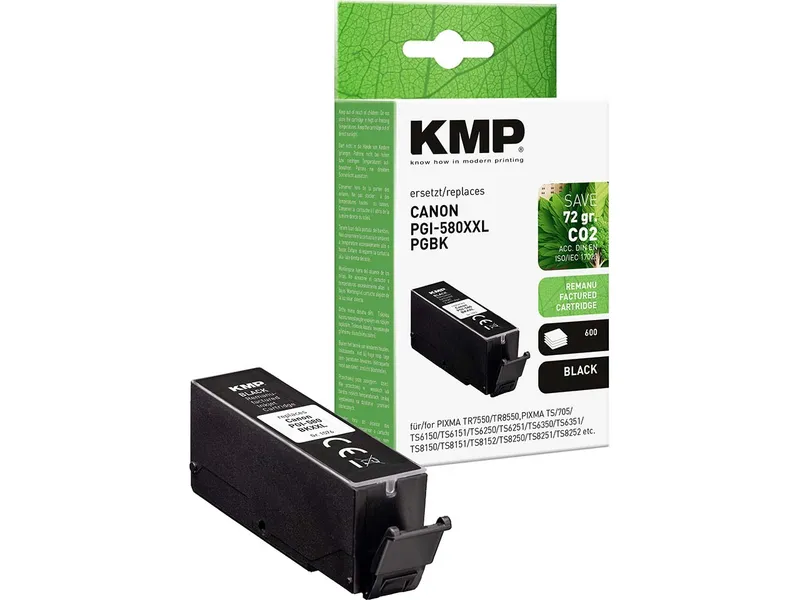 KMP KMP Tintenpatrone ersetzt Canon PGI-580PGBK XXL schwarz – Produktbild 1 von 1