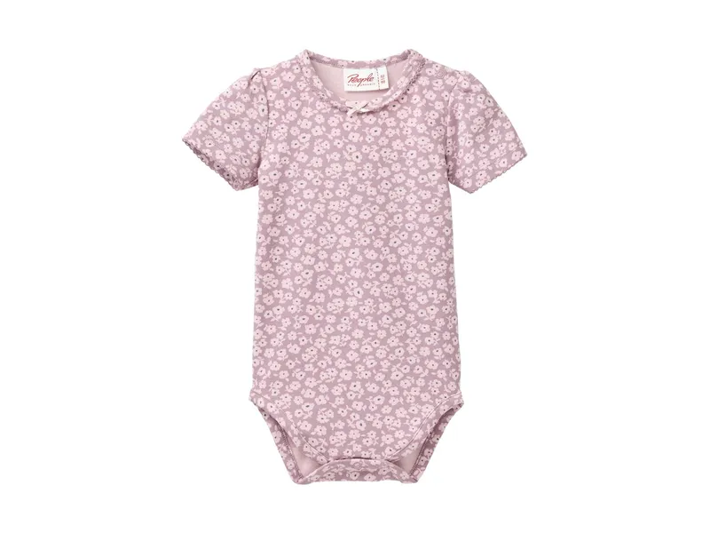 People Wear Organic People Wear Organic Kurzarm-Body kleine Veilchen dunkelmalve Gr. 74/80, Rosa, – Produktbild 1 von 1
