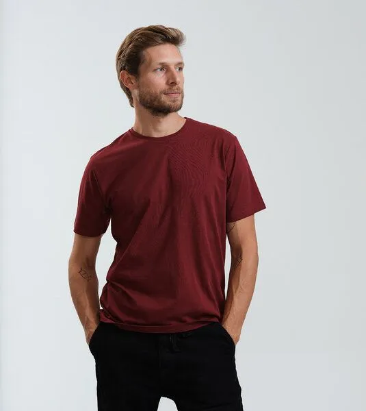 Gary Mash GARY MASH Herren Basic T-Shirt aus Biobaumwolle, Burgund, – Produktbild 4 von 4