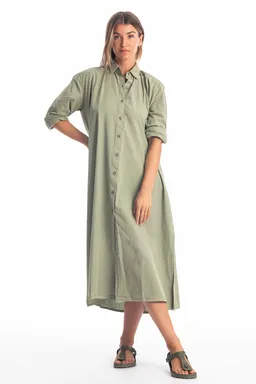 RAVENS VIEW IBIZA RAVENS VIEW IBIZA Damen vegan Hemd Kleid Safari Khaki Grün – Produktbild 1 von 1