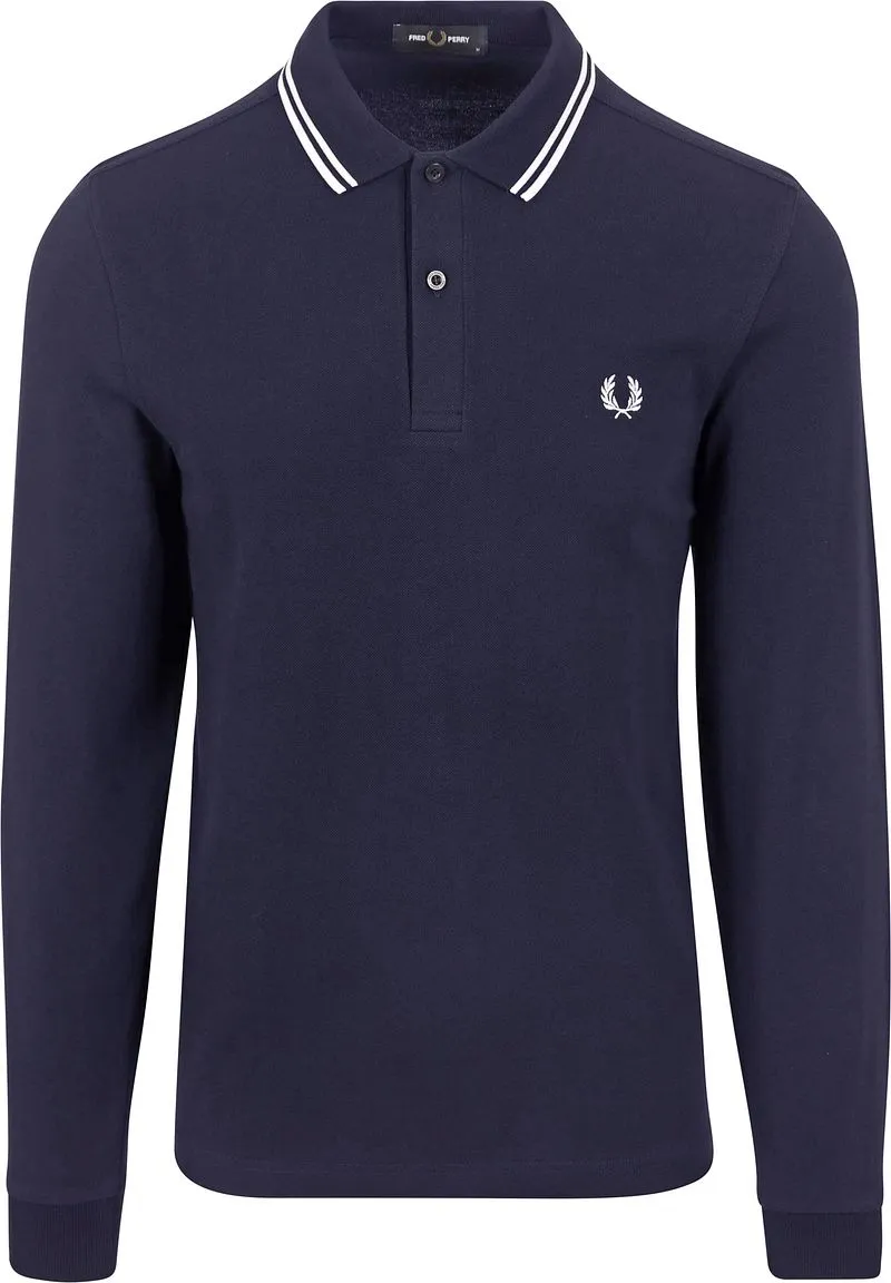 Fred Perry Fred Perry Langarm-Poloshirt Navy 238 - Größe XXL, Dunkelblau, – Produktbild 2 von 5