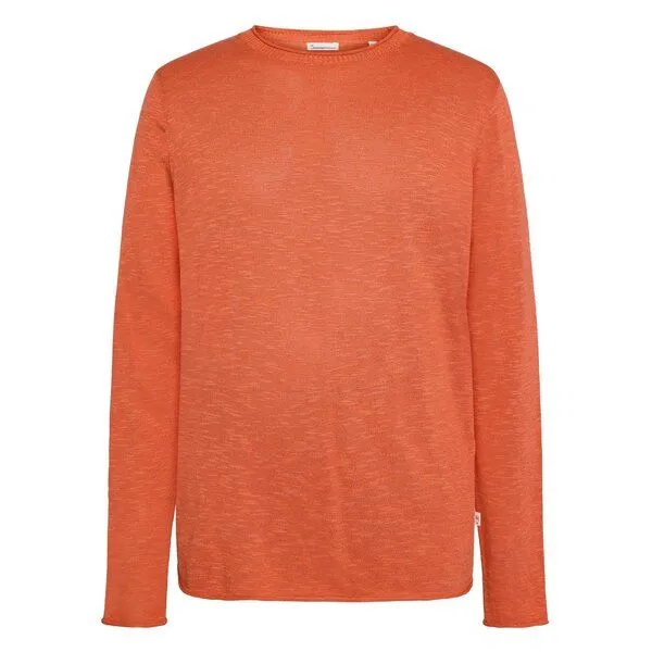 KnowledgeCotton Apparel KnowledgeCotton Apparel Crew-Neck-Pullover aus Tencel Herren, Orange (langoustino), – Produktbild 1 von 3