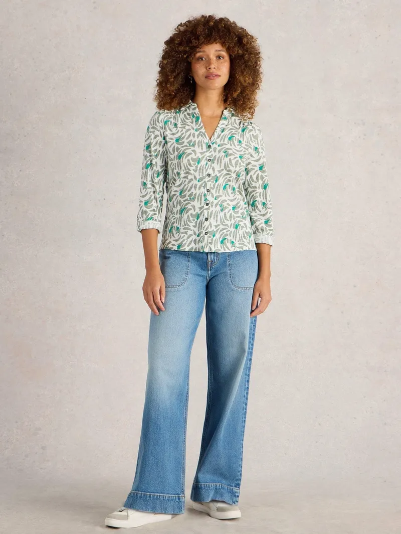 White Stuff Jerseybluse Annie - 52, Grün multi, – Produktbild 2 von 4