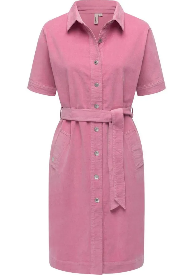ragwear ragwear Cordkleid Rozyna Cordy YOUMODO Kurzärmliges Kordkleid mit Hemdkragen, Rosa, – Produktbild 1 von 3