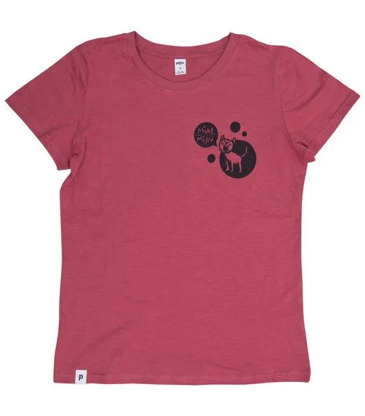 päfjes päfjes Miau Miau Katze - Damen Shirt - fair gehandelt - Bio - Rot – Produktbild 1 von 4
