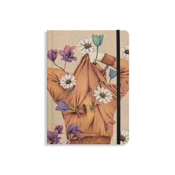 matabooks® matabooks® Nachhaltiges A5 Notizbuch/Journal/Schreibheft aus Süßgraspapier – Nari (punktiert), Apricot orange, – Produktbild 1 von 3