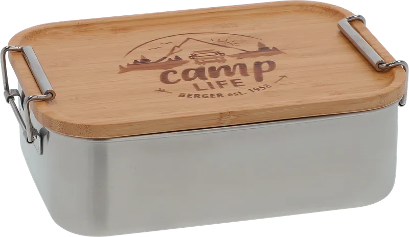 Camplife Camplife Edelstahldose mit Bambusdeckel und Bügel 1200 ml – Produktbild 1 von 2