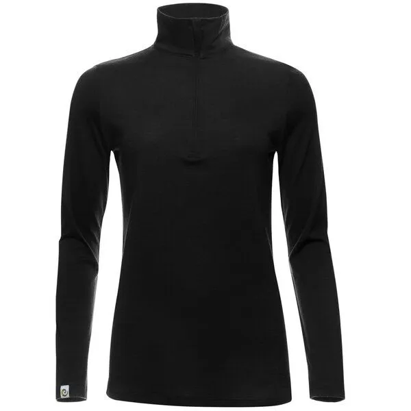Kaipara - Merino Sportswear Kaipara - Merino Sportswear Merino Zip-Neck Regular 200 Damen, Schwarz, – Produktbild 1 von 2