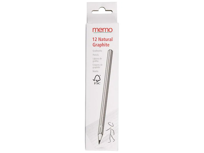 Memo memo Bleistift 'Natural Graphite' FSC-zertifiziert, 12 Stk. – Produktbild 1 von 1