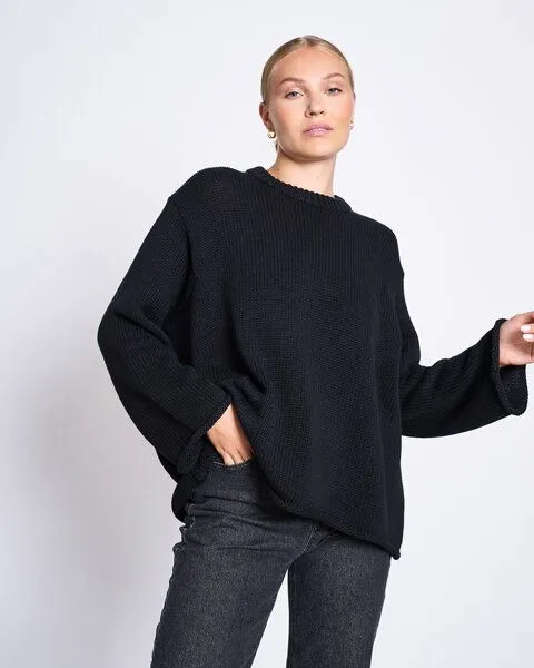 JAN N JUNE JAN N JUNE Strickpullover SONA aus Bio-Baumwolle GOTS, Black, – Produktbild 1 von 4