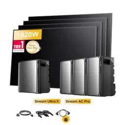 EcoFlow EcoFlow Stream Ultra X, All-in-One Speicher für Balkonkraftwerke, mit 4 x 480Wp Sunpro BC Bifazial Full Black Solarmodul, by Powerness - Stream Ultra X + 3 x Stream AC Pro | 9600Wh / ohne Zubehör / Selbstabholung – Produktbild 1 von 1