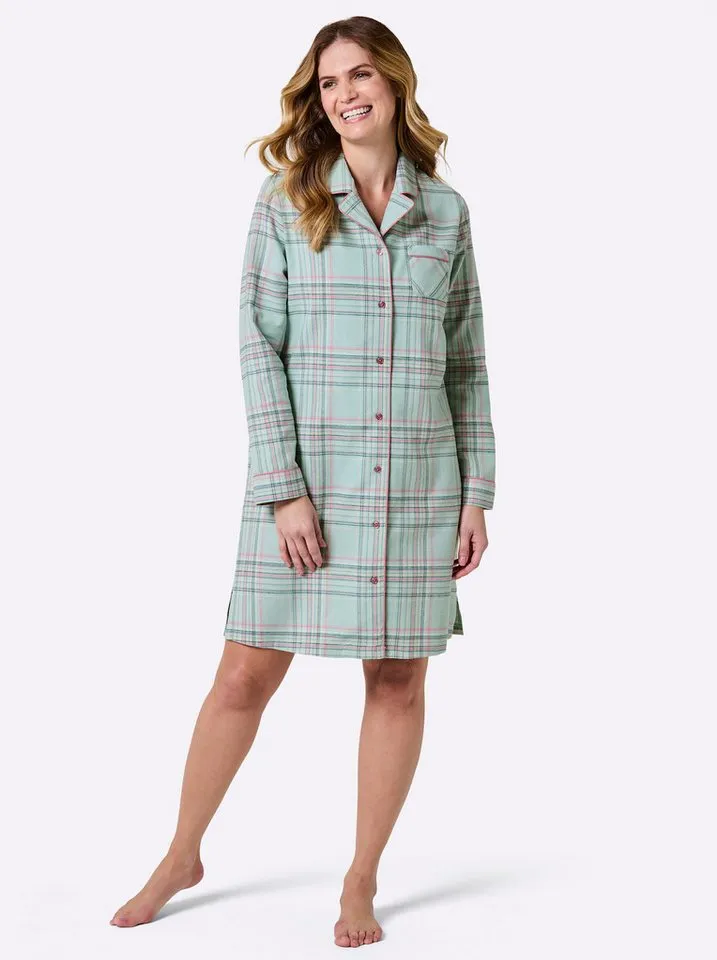 Witt Witt Sleepshirt Sleepshirt Langarm, Grün|rosa, – Produktbild 2 von 5